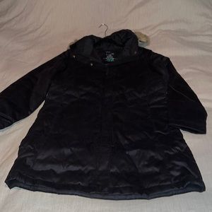 LL Bean microsuede quilted coat petite large NWT